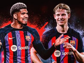 Ronald-Araujo-e-Frenkie-de-Jong-em-acao-pelo-Barcelona